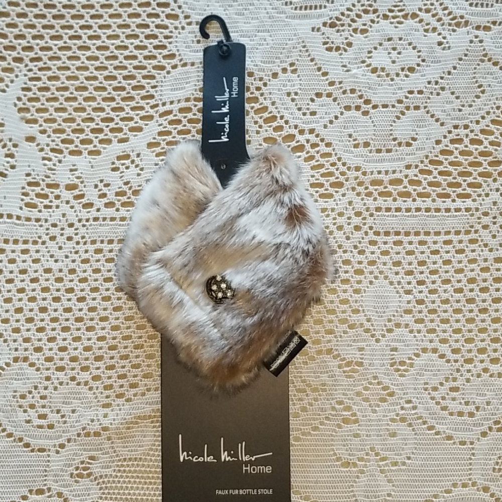 Nicole Miller Faux Fur Bottle Stole